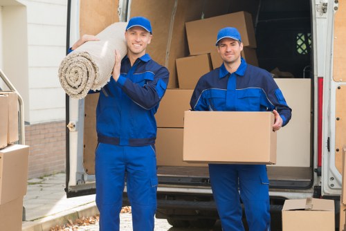 Local removalists managing access on a Sidcup residential street