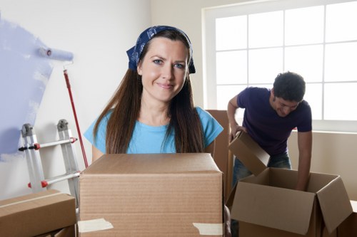 Supervisor reviewing safety procedures during a moving job