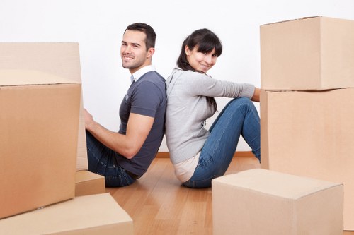 Local moving team handling boxes near Sidcup homes